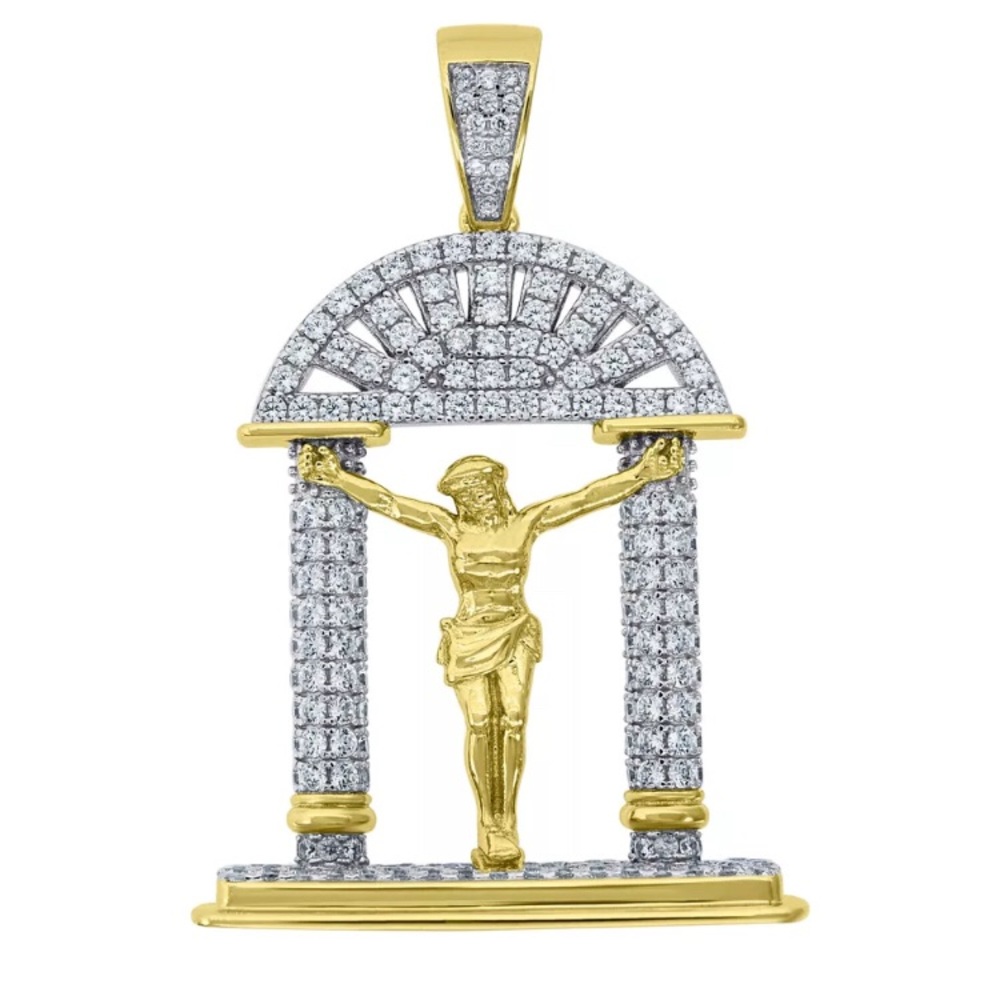 925 Sterling Silver Jesus Crucified CZ Pendant